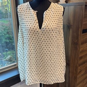 Polka Dot Sleeveless Top - Black and White L